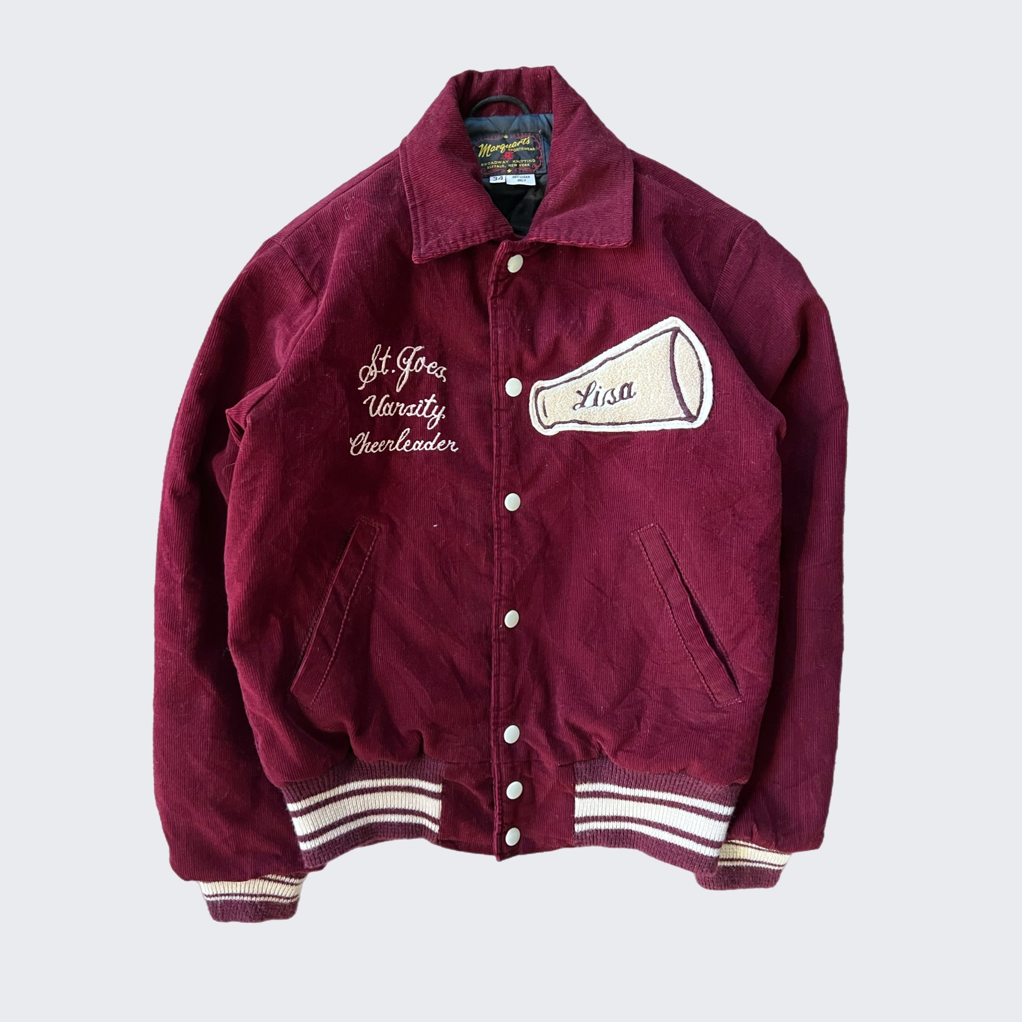 1980's Corduroy Varsity Marguart's Jacket - Made in USA - ( S