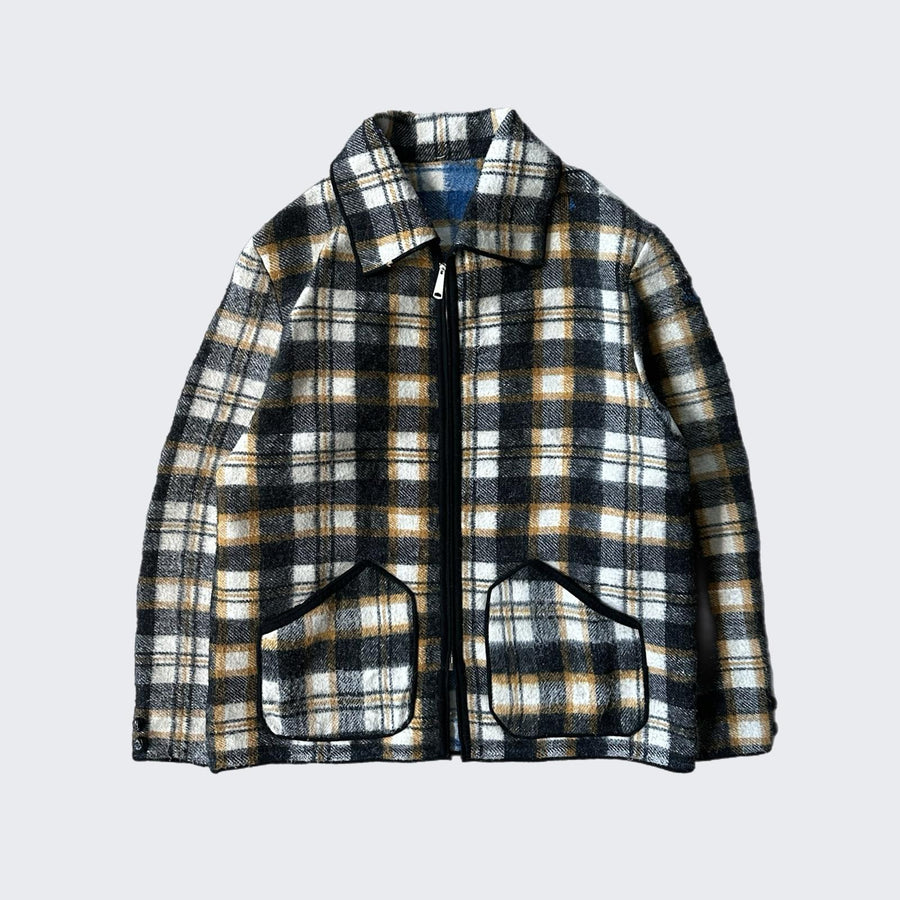 1970's Wool Plaid Reversible Jacket - ( L )