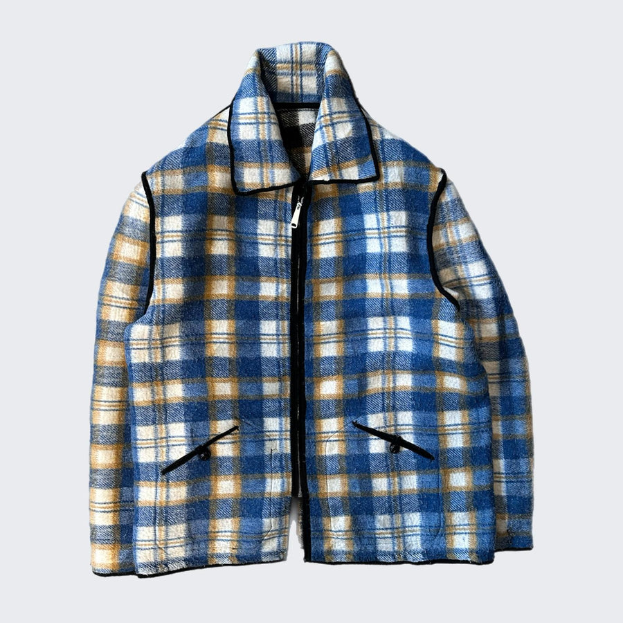 1970's Wool Plaid Reversible Jacket - ( L )