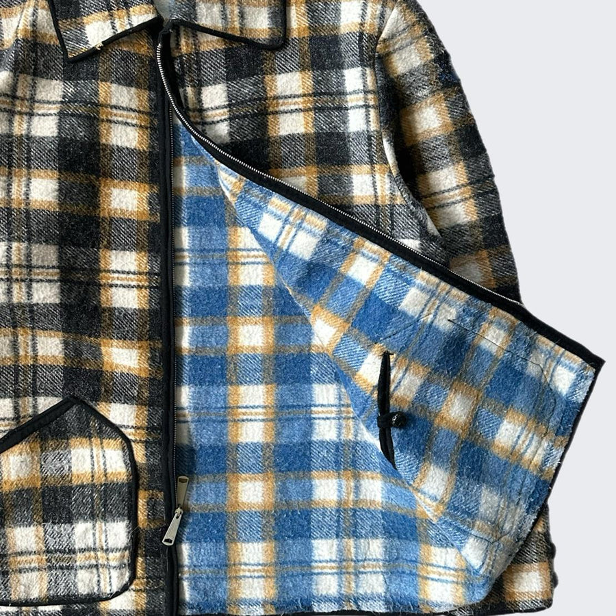 1970's Wool Plaid Reversible Jacket - ( L )