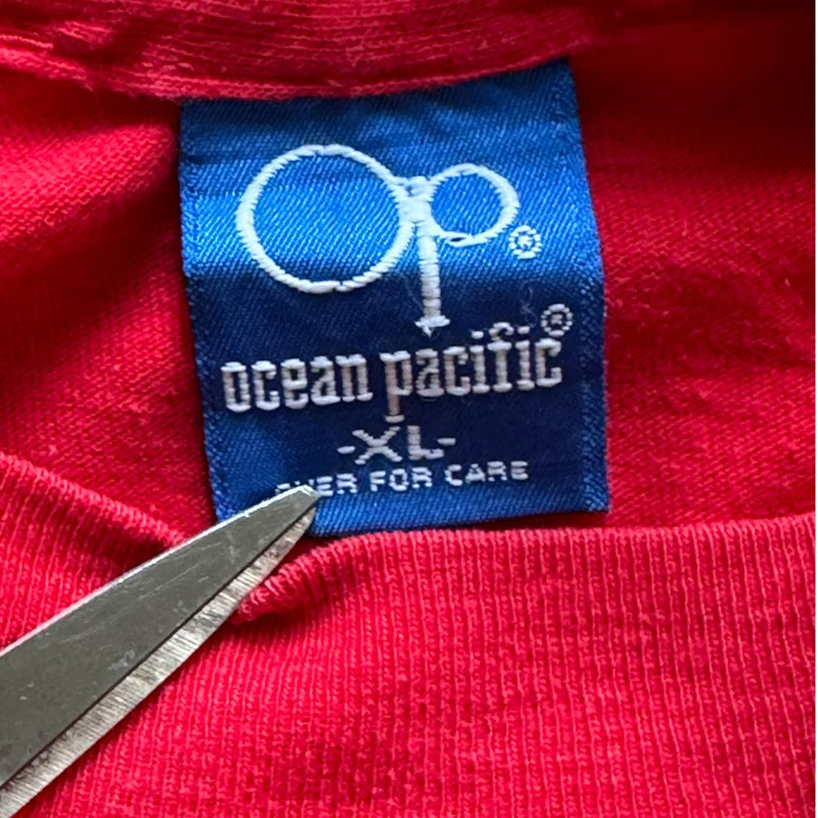 1980's  Single Stitch T-Shirt Ocean Pacific - Made in USA - ( XL )