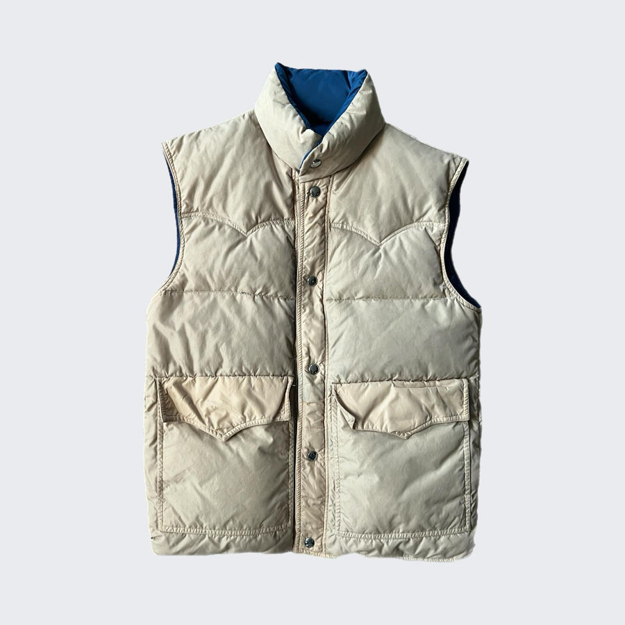 Vintage Reversible Puffer Vest - ( S/M )